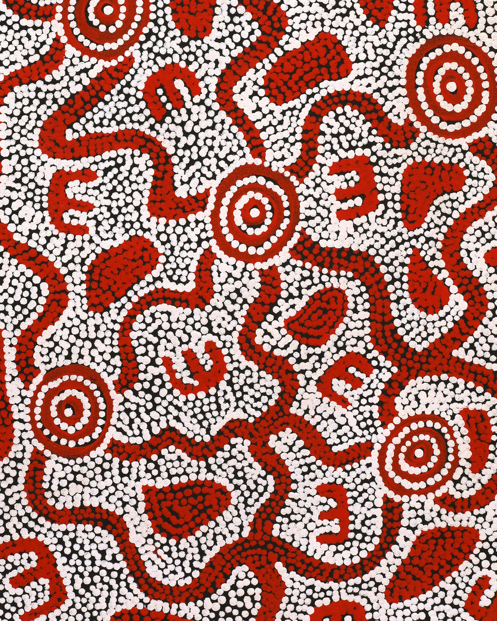 Aboriginal Artwork by Ritasha Nampijinpa Martin, Janganpa Jukurrpa (Brush-tail Possum Dreaming) - Mawurrji, 61x30cm