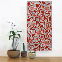 Aboriginal Artwork by Ritasha Nampijinpa Martin, Janganpa Jukurrpa (Brush-tail Possum Dreaming) - Mawurrji, 61x30cm