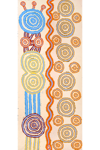 Aboriginal Art by Roschelle Nampijinpa Major, Warna Jukurrpa (Snake Dreaming), 107x46cm - ART ARK®