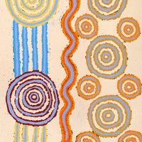 Aboriginal Art by Roschelle Nampijinpa Major, Warna Jukurrpa (Snake Dreaming), 107x46cm - ART ARK®