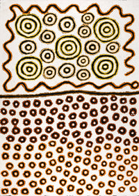 Aboriginal Artwork by Roschelle Nampijinpa Major, Warna Jukurrpa (Snake Dreaming), 107x76cm