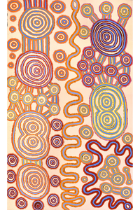 Aboriginal Artwork by Roschelle Nampijinpa Major, Warna Jukurrpa (Snake Dreaming), 152x91