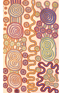 Aboriginal Art by Roschelle Nampijinpa Major, Warna Jukurrpa (Snake Dreaming), 152x91 - ART ARK®