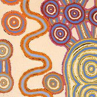 Aboriginal Artwork by Roschelle Nampijinpa Major, Warna Jukurrpa (Snake Dreaming), 152x91