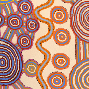 Aboriginal Art by Roschelle Nampijinpa Major, Warna Jukurrpa (Snake Dreaming), 152x91 - ART ARK®