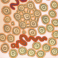 Aboriginal Art by Roschelle Nampijinpa Major, Warna Jukurrpa (Snake Dreaming), 107x76cm - ART ARK®