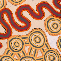 Aboriginal Art by Roschelle Nampijinpa Major, Warna Jukurrpa (Snake Dreaming), 107x76cm - ART ARK®