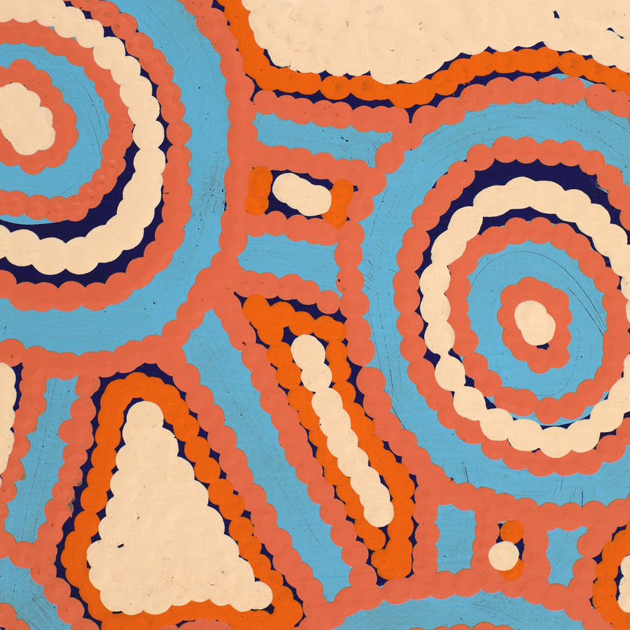 Aboriginal Artwork by Roschelle Nampijinpa Major, Warna Jukurrpa (Snake Dreaming), 152x107cm