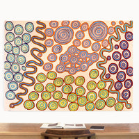 Aboriginal Artwork by Roschelle Nampijinpa Major, Warna Jukurrpa (Snake Dreaming), 152x107cm