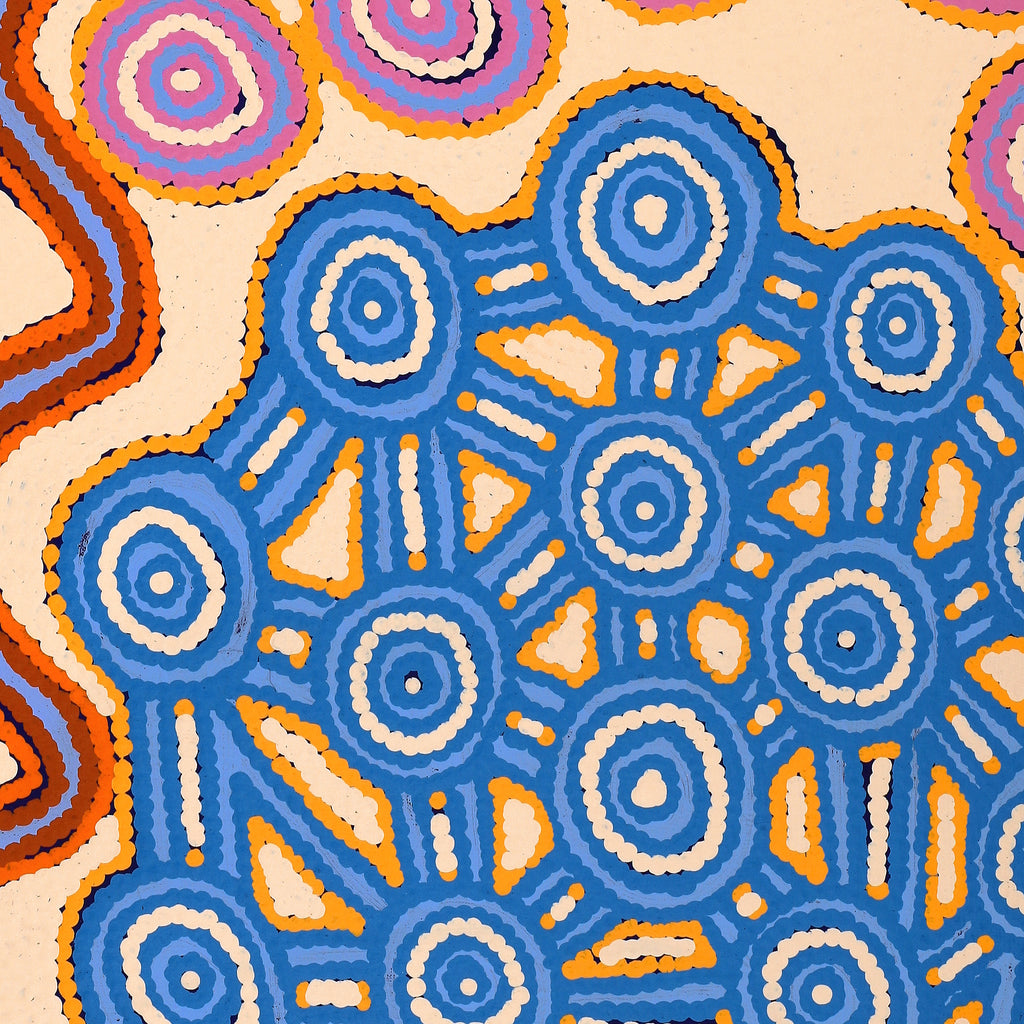 Aboriginal Artwork by Roschelle Nampijinpa Major, Warna Jukurrpa (Snake Dreaming), 183x91cm
