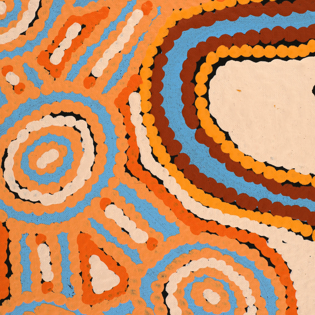 Aboriginal Art by Roschelle Nampijinpa Major, Warna Jukurrpa (Snake Dreaming), 122x91cm - ART ARK®