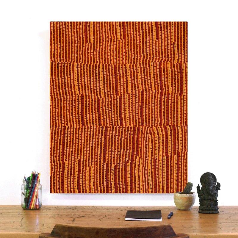 Aboriginal Artwork by Rachelle Nakamarra Curtis, Warna Jukurrpa (Snake Dreaming), 76x61cm