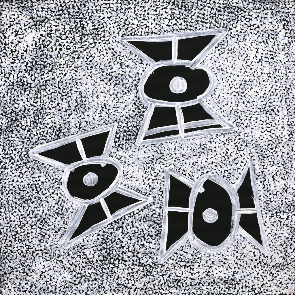 Aboriginal Art by Roseanne Napangardi Wheeler, Patterns of the Landscape around Yuendumu, 30x30cm - ART ARK®