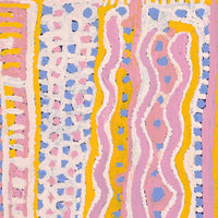 Aboriginal Artwork by Rosie Nangala Flemming, Ngapa Jukurrpa (water Dreaming) - Mikanji, 46x46cm