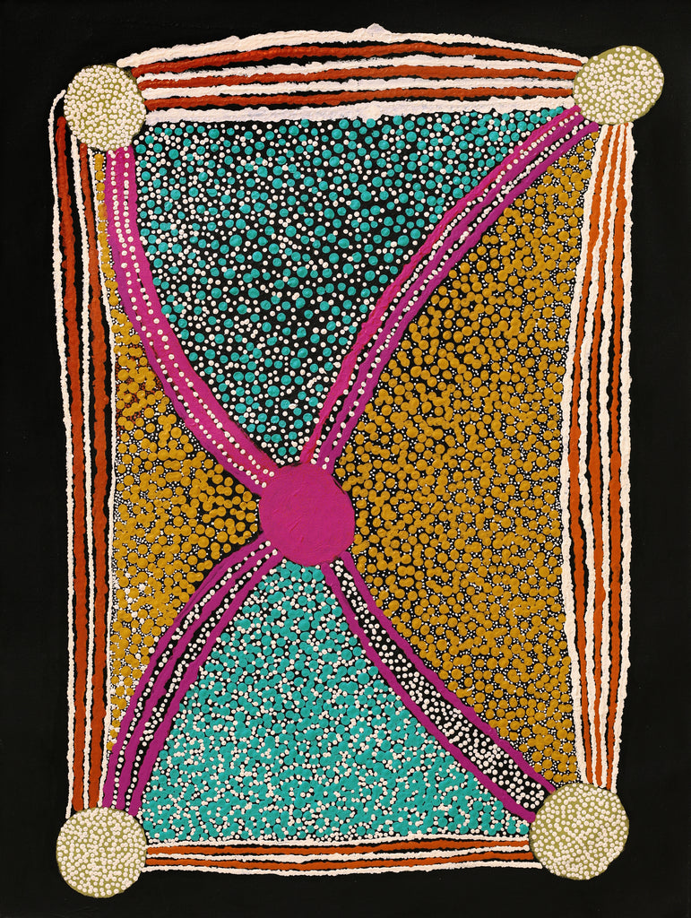 Aboriginal Artwork by Rowena Nelson, Walka Wiru Ngura Wiru, 101x76cm - ART ARK®