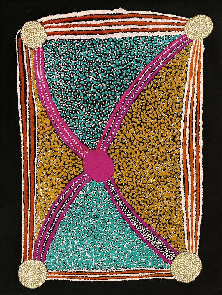 Aboriginal Artwork by Rowena Nelson, Walka Wiru Ngura Wiru, 101x76cm