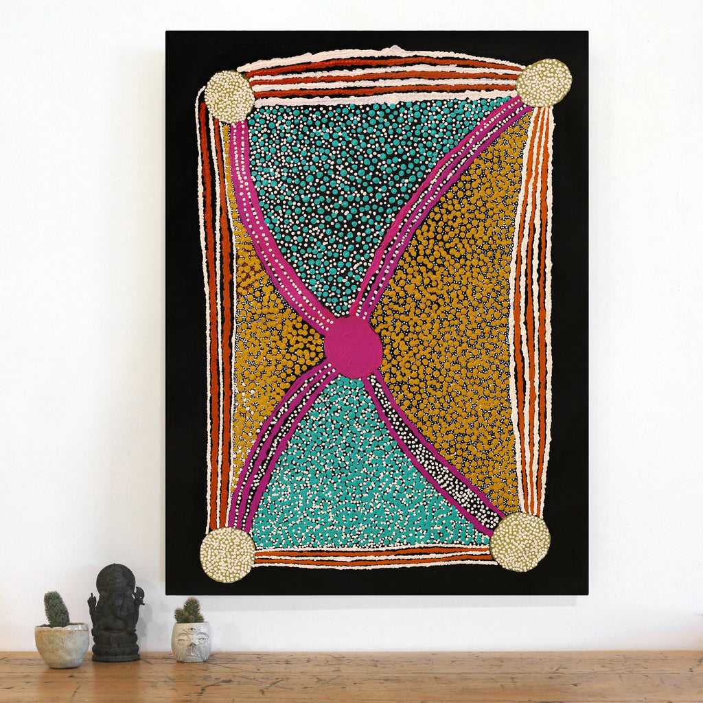 Aboriginal Artwork by Rowena Nelson, Walka Wiru Ngura Wiru, 101x76cm