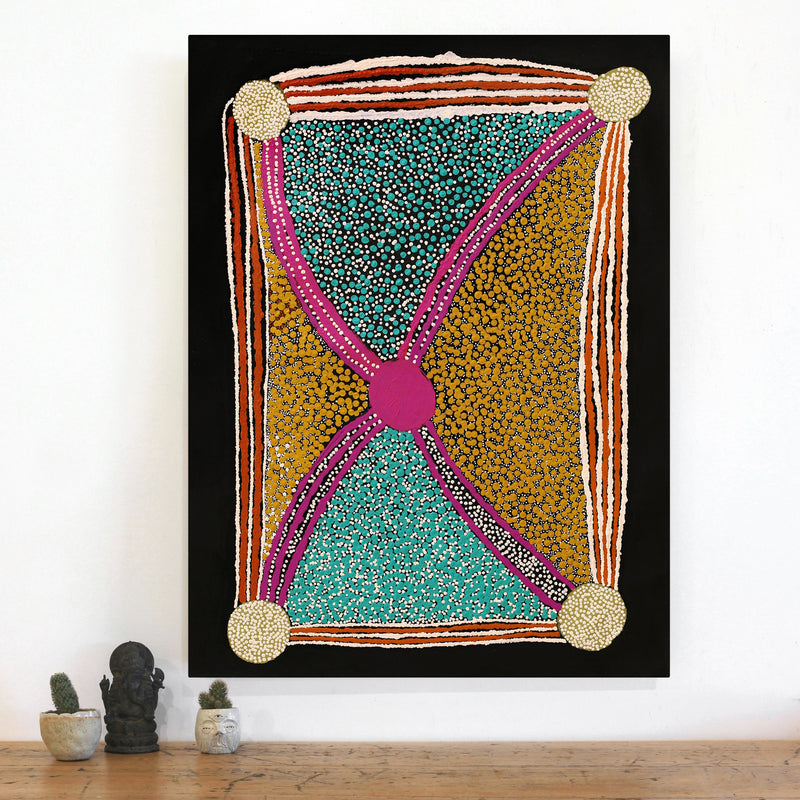 Aboriginal Artwork by Rowena Nelson, Walka Wiru Ngura Wiru, 101x76cm