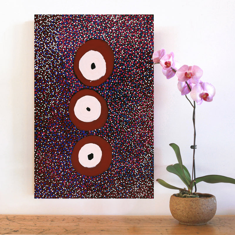 Aboriginal Artwork by Rowena Nelson, Ninuku Tjukurpa, 71x46cm