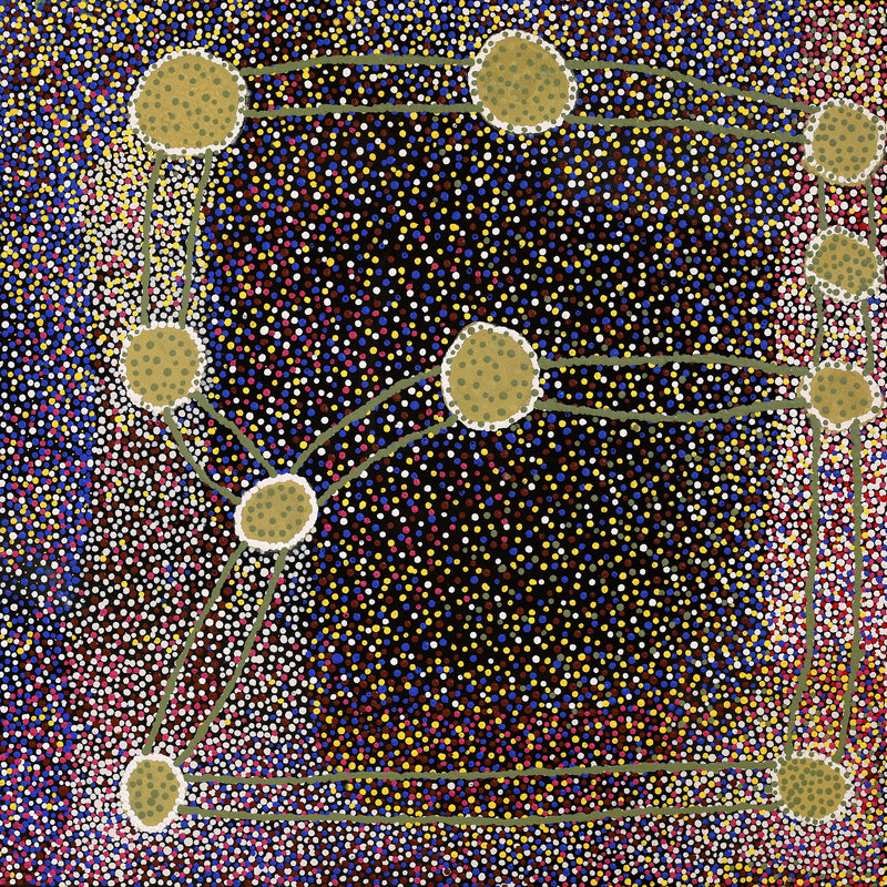Aboriginal Artwork by Rowena Nelson, Ninuku Tjukurpa, 76x76cm