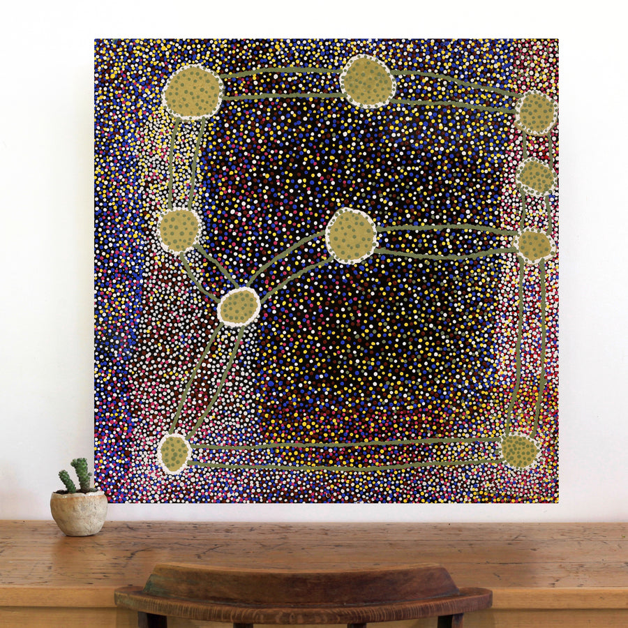 Aboriginal Artwork by Rowena Nelson, Ninuku Tjukurpa, 76x76cm