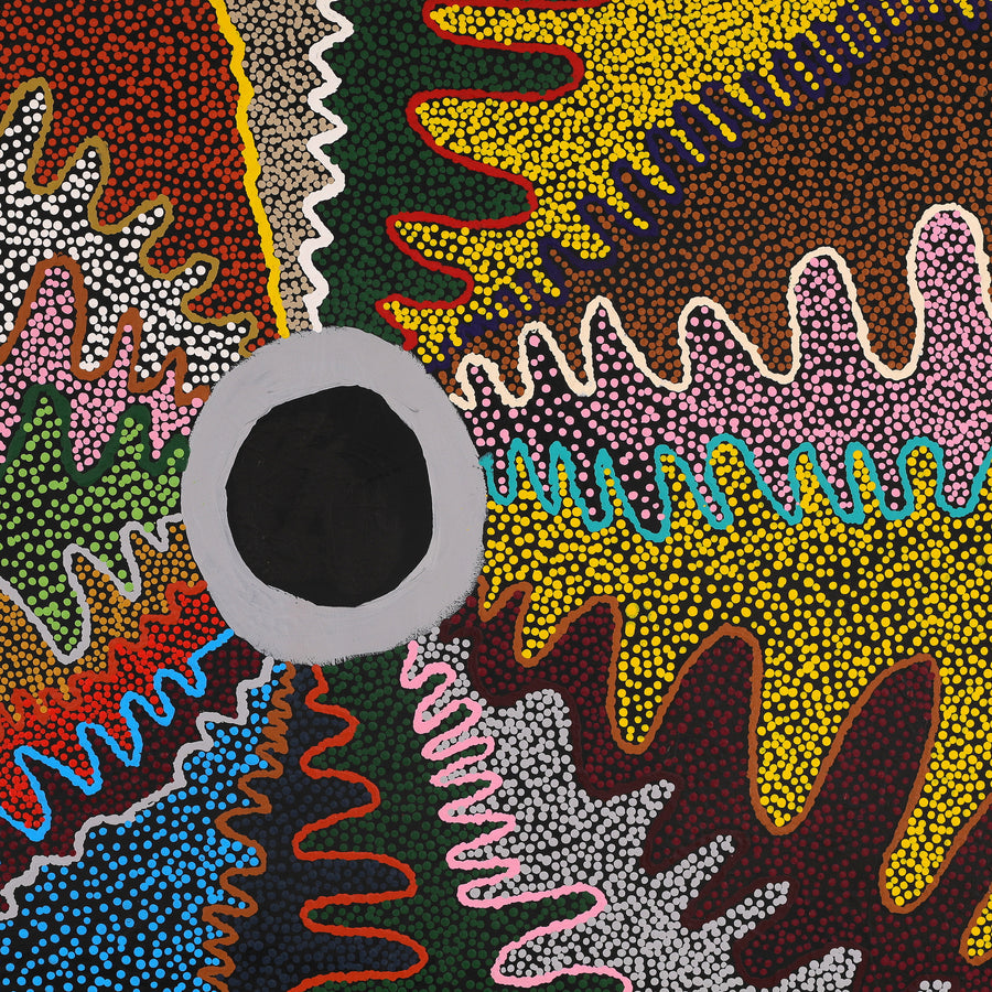 Aboriginal Artwork by Rowena Nelson, Ninuku Tjukurpa, 91x61cm