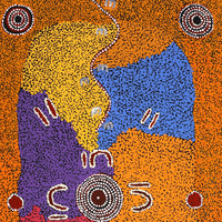 Aboriginal Artwork by Ruth Nungarrayi Spencer, Wardapi Jukurrpa (Goanna Dreaming) - Yarripilangu, 107x61cm