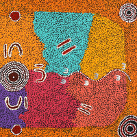Aboriginal Artwork by Ruth Nungarrayi Spencer, Wardapi Jukurrpa (Goanna Dreaming) - Yarripilangu, 107x61cm