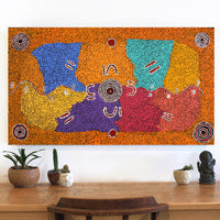 Aboriginal Artwork by Ruth Nungarrayi Spencer, Wardapi Jukurrpa (Goanna Dreaming) - Yarripilangu, 107x61cm