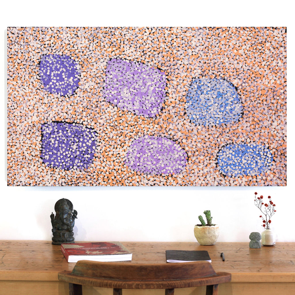 Ruth Nungarrayi Spencer, Wardapi Jukurrpa (Goanna Dreaming) - Yarripilangu, 107x61cm