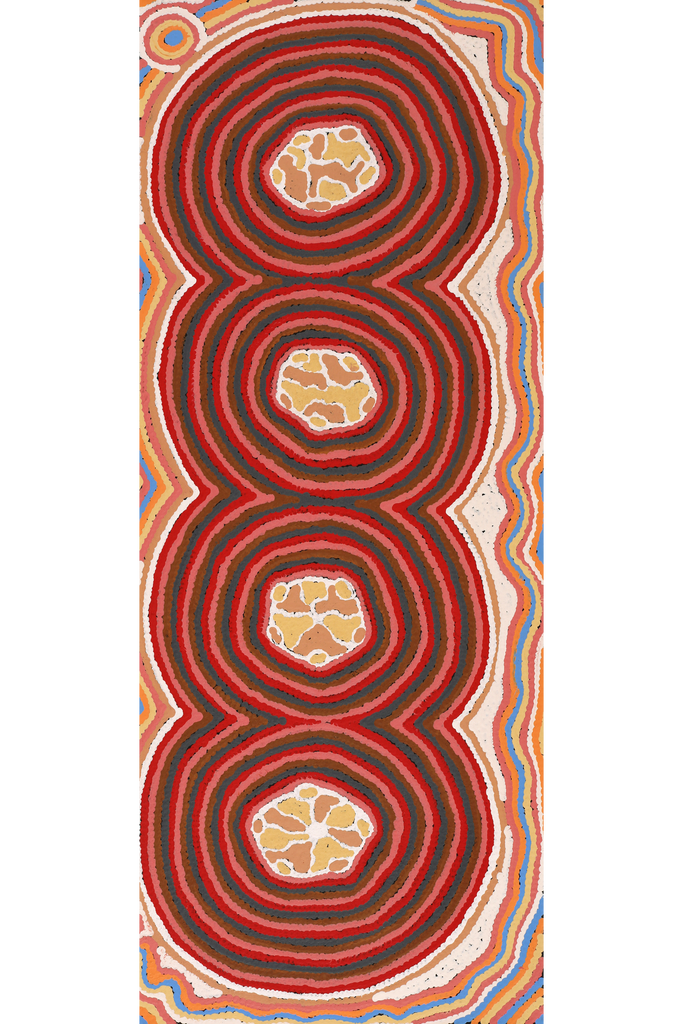 Aboriginal Artwork by Sabrina Nungarrayi Gibson, Wirnpa Jukurrpa (Lightning Dreaming), 76x30cm