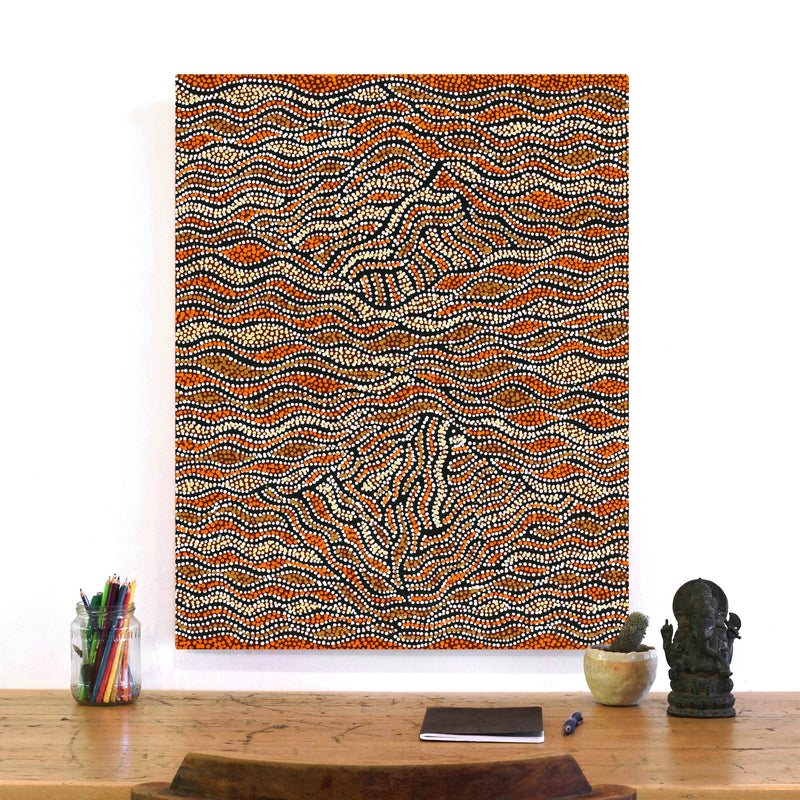Aboriginal Artwork by Sabrina Napangardi Granites, Mina Mina Jukurrpa, 76x61cm