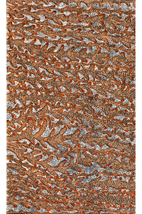 Aboriginal Artwork by Sabrina Nangala Robertson, Ngapa Jukurrpa (Water Dreaming) - Pirlinyarnu, 76x46cm