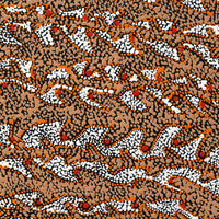 Aboriginal Artwork by Sabrina Nangala Robertson, Ngapa Jukurrpa (Water Dreaming) - Pirlinyarnu, 76x46cm