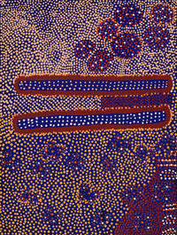 Aboriginal Artwork by Samuel Jampijinpa Collins, Ngapa Jukurrpa (Water Dreaming) - Puyurru, 61x46cm
