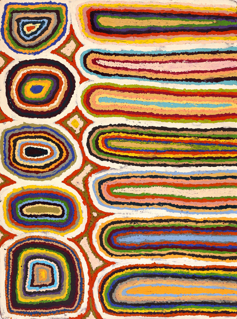 Aboriginal Artwork by Samuel Miller, Ngayuku Ngurra, 101x76cm