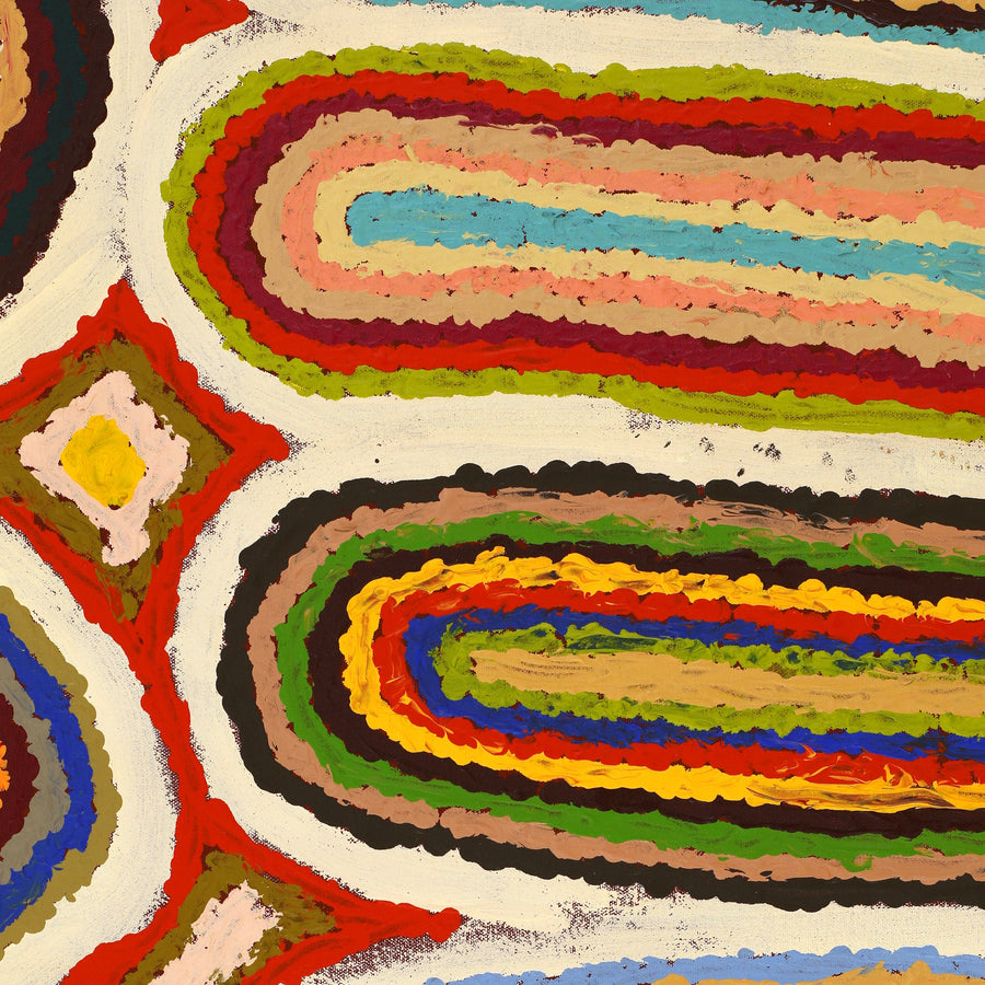 Aboriginal Artwork by Samuel Miller, Ngayuku Ngurra, 101x76cm