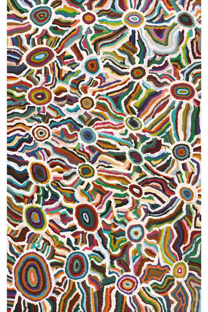 Aboriginal Artwork by Samuel Miller, Ngayuku Ngurra, 122x76cm