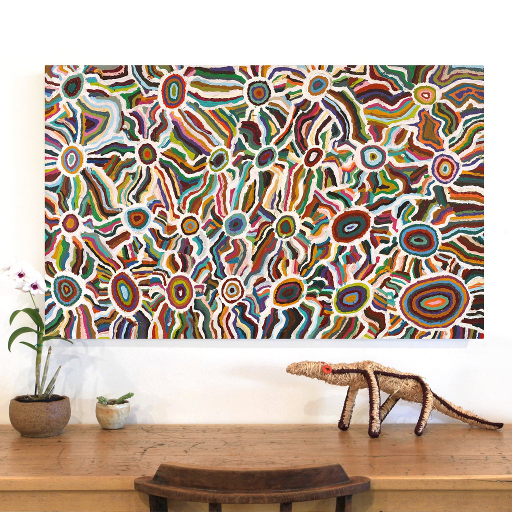 Aboriginal Art by Samuel Miller, Ngayuku Ngurra, 122x76cm - ART ARK®