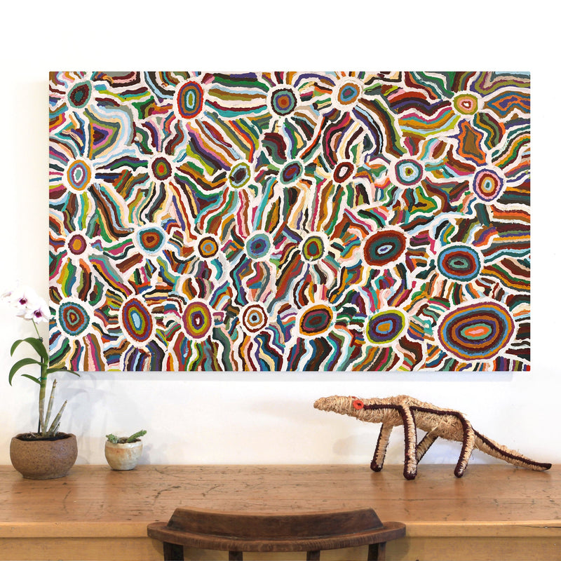 Aboriginal Artwork by Samuel Miller, Ngayuku Ngurra, 122x76cm
