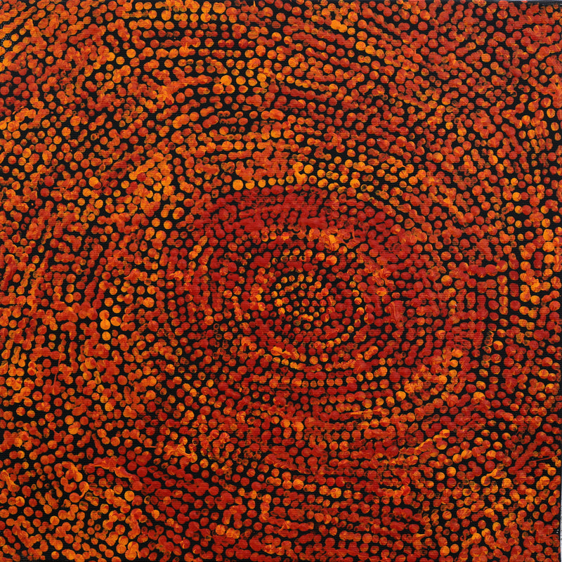 Aboriginal Artwork by Sarah Napurrurla Leo, Ngapa Jukurrpa (Water Dreaming) - Puyurru, 30x30cm