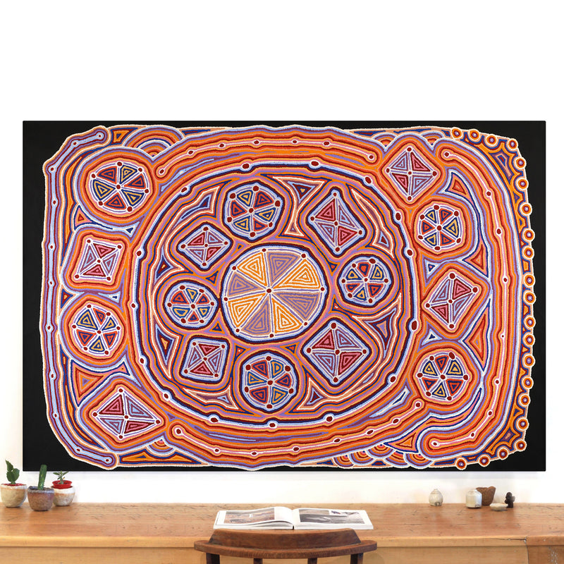 Aboriginal Art by Sabrina Nungarrayi Gibson, Wirnpa Jukurrpa (Lightning Dreaming), 183x122cm - ART ARK®