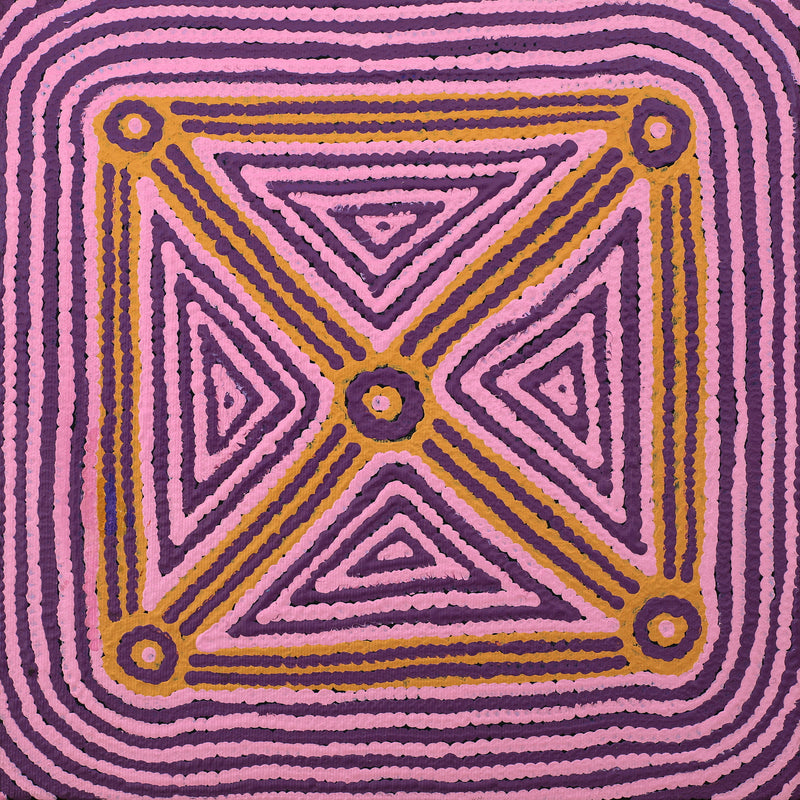 Aboriginal Artwork by Sabrina Nungarrayi Gibson, Yankirri Jukurrpa (Emu Dreaming) - Ngarlikirlangu, 30x30cm
