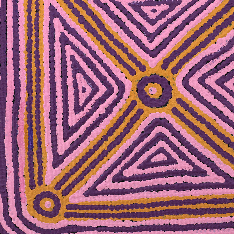 Aboriginal Artwork by Sabrina Nungarrayi Gibson, Yankirri Jukurrpa (Emu Dreaming) - Ngarlikirlangu, 30x30cm