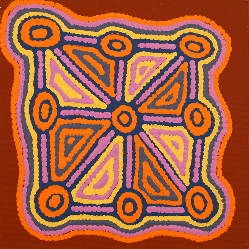 Aboriginal Artwork by Sabrina Nungarrayi Gibson, Yankirri Jukurrpa (Emu Dreaming) - Ngarlikirlangu, 30x30cm