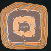 Aboriginal Artwork by Sabrina Nungarrayi Gibson, Wirnpa Jukurrpa (Lightning Dreaming), 91x91cm
