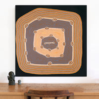 Aboriginal Artwork by Sabrina Nungarrayi Gibson, Wirnpa Jukurrpa (Lightning Dreaming), 91x91cm