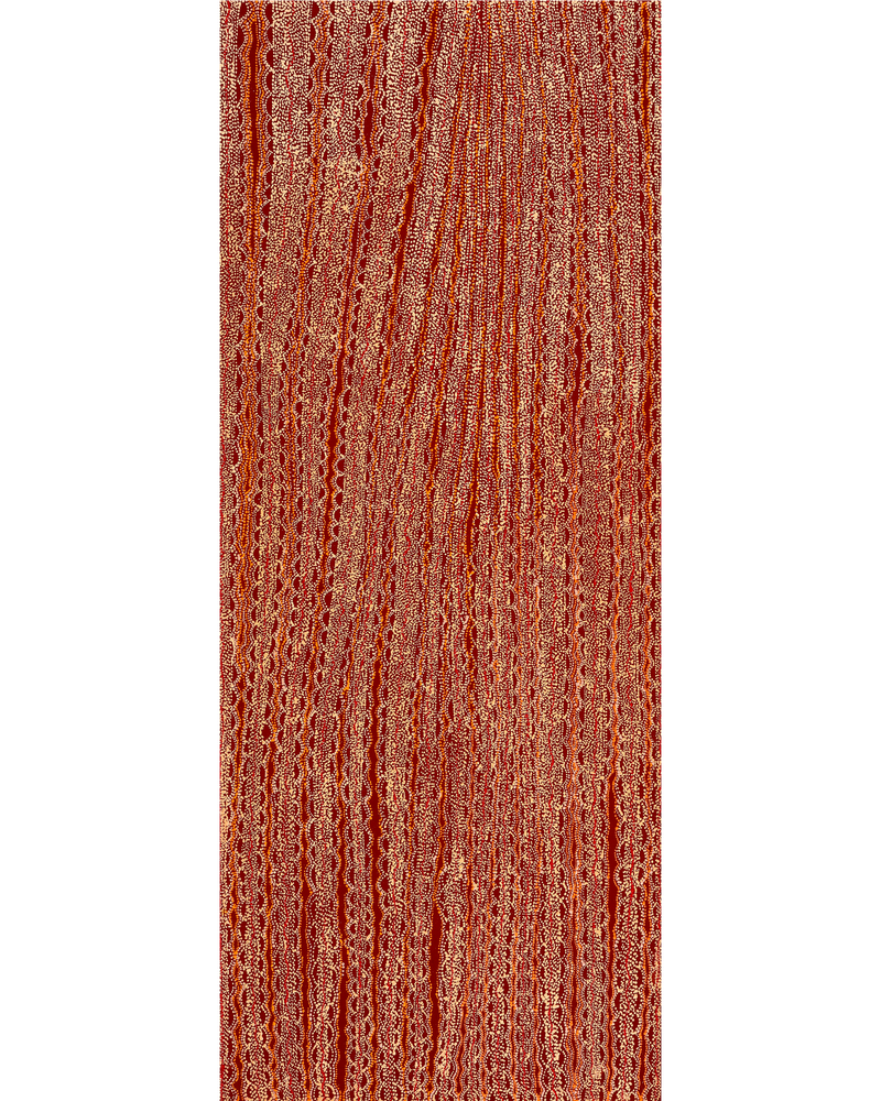 Aboriginal Artwork by Sabrina Nangala Robertson, Ngapa Jukurrpa (Water Dreaming) - Pirlinyarnu, 152x61cm