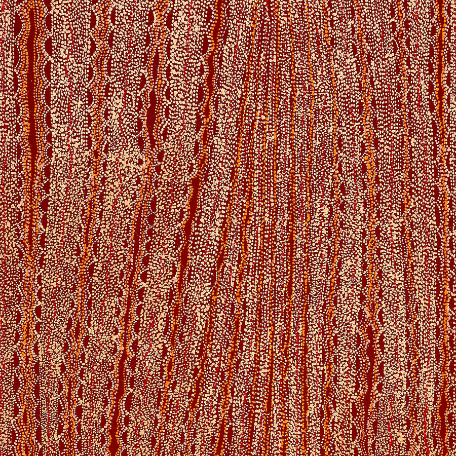 Aboriginal Artwork by Sabrina Nangala Robertson, Ngapa Jukurrpa (Water Dreaming) - Pirlinyarnu, 152x61cm