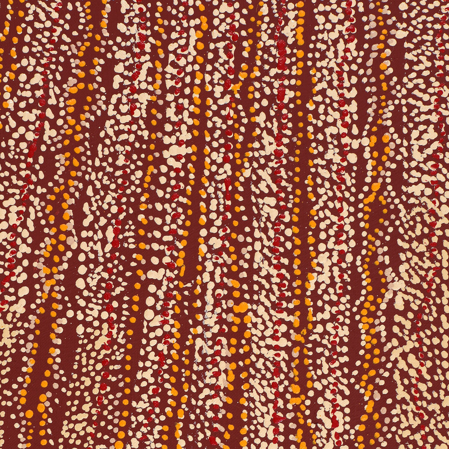 Aboriginal Artwork by Sabrina Nangala Robertson, Ngapa Jukurrpa (Water Dreaming) - Pirlinyarnu, 152x61cm